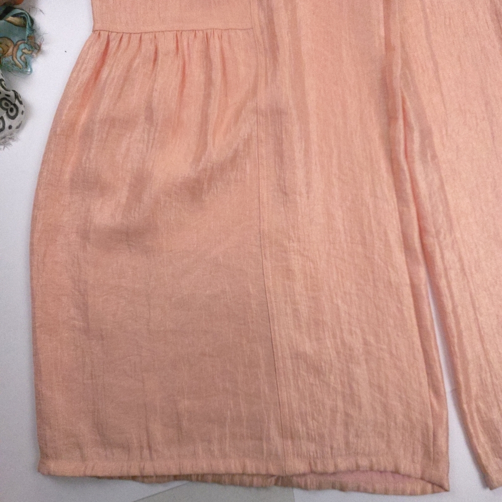 Current Air Anthropologie Peach Shimmer Wide-Leg Rayon Women's Pants Sz L - Picture 11 of 15